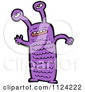 Fantasy Cartoon Of A Purple Monster Or Alien Royalty Free Vector Clipart