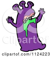 Fantasy Cartoon Of A Purple Monster Or Alien Royalty Free Vector Clipart