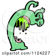 Fantasy Cartoon Of A Green Alien Or Monster Royalty Free Vector Clipart