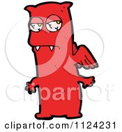 Fantasy Cartoon Of A Red Monster Or Alien Royalty Free Vector Clipart