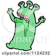 Fantasy Cartoon Of A Green Alien Or Monster Royalty Free Vector Clipart