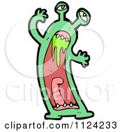 Fantasy Cartoon Of A Green Alien Or Monster Royalty Free Vector Clipart