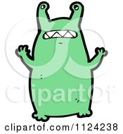 Fantasy Cartoon Of A Green Alien Or Monster Royalty Free Vector Clipart