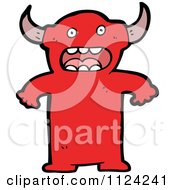 Fantasy Cartoon Of A Red Monster Or Alien Royalty Free Vector Clipart