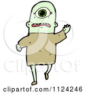 Fantasy Cartoon Of A Green Alien Or Monster Royalty Free Vector Clipart