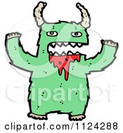 Fantasy Cartoon Of A Green Alien Or Monster Royalty Free Vector Clipart
