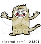 Fantasy Cartoon Of A Brown Monster Or Alien Royalty Free Vector Clipart
