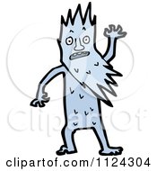 Fantasy Cartoon Of A Blue Monster Or Alien Royalty Free Vector Clipart