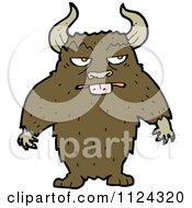 Fantasy Cartoon Of A Brown Monster Or Alien Royalty Free Vector Clipart