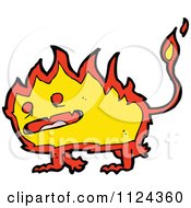 Fantasy Cartoon Of A Fire Monster Royalty Free Vector Clipart