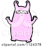 Fantasy Cartoon Of A Purple Monster Or Alien Royalty Free Vector Clipart