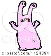 Fantasy Cartoon Of A Purple Monster Or Alien Royalty Free Vector Clipart