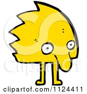Fantasy Cartoon Of A Yellow Monster Or Alien Royalty Free Vector Clipart