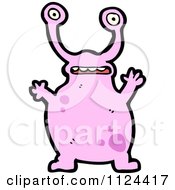 Fantasy Cartoon Of A Pink Alien Monster Royalty Free Vector Clipart