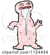 Fantasy Cartoon Of A Pink Alien Monster Royalty Free Vector Clipart