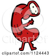 Fantasy Cartoon Of A Red Monster Or Alien Royalty Free Vector Clipart