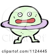 Fantasy Cartoon Of A Green Alien Or Monster Royalty Free Vector Clipart