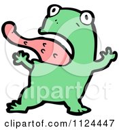 Fantasy Cartoon Of A Green Alien Or Monster Royalty Free Vector Clipart