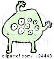 Fantasy Cartoon Of A Green Alien Or Monster Royalty Free Vector Clipart