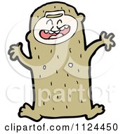 Fantasy Cartoon Of A Brown Monster Or Alien Royalty Free Vector Clipart