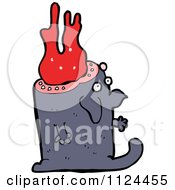 Fantasy Cartoon Of A Bleeding Dead Dog Royalty Free Vector Clipart