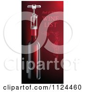 Clipart Of A Corkscrew And Red Wine Bottle With Text Royalty Free Vector Illustration
