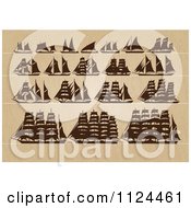 Poster, Art Print Of Silhoeutted Ships On Wood