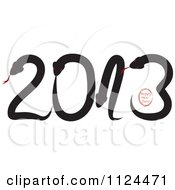 Clipart Of Happy New Year And Snakes Forming 2013 Royalty Free Vector Illustration
