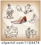 Poster, Art Print Of Shoe And Shoemaker Sketches