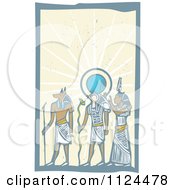 Poster, Art Print Of Woodcut Anubis Gods And Rays
