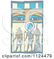 Poster, Art Print Of Woodcut Anubis Gods And Eyes