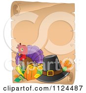 Poster, Art Print Of Cute Thanksgiving Turkey Bird And Parchment Page