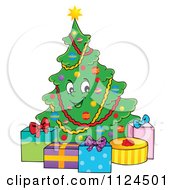 Poster, Art Print Of Happy Christmas Tree With Gifts