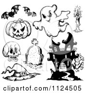 Poster, Art Print Of Sketched Black And White Halloween Items 1