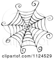 Sketched Black And White Spider Web
