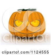 Clipart Of A 3d Evil Grinning Halloween Jackolantern Pumpkin Royalty Free CGI Illustration