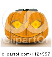 Clipart Of A 3d Grinning Halloween Jackolantern Pumpkin Royalty Free CGI Illustration