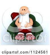 Clipart Of A 3d Relaxed Santa Sitting In A Chair Royalty Free CGI Illustration