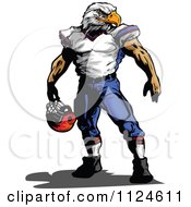 Poster, Art Print Of Muscular Bald Eagle Headed Football Player
