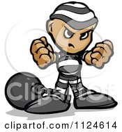 Cartoon Of A Tough Prisoner Holding Up Fists Royalty Free Vector Clipart by Chromaco