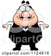 Poster, Art Print Of Happy Chubby Male Waiter