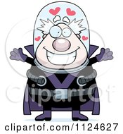 Cartoon Of A Happy Chubby Male Villain Wanting A Hug Royalty Free Vector Clipart by Cory Thoman