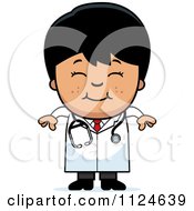 Cartoon Of A Happy Asian Doctor Or Veterinarian Boy Royalty Free Vector Clipart