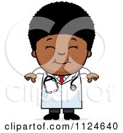 Cartoon Of A Happy Black Doctor Or Veterinarian Boy Royalty Free Vector Clipart by Cory Thoman