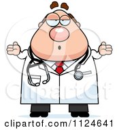Poster, Art Print Of Careless Shrugging Chubby Male Doctor Or Veterinarian