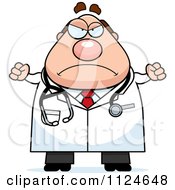 Cartoon Of An Angry Chubby Male Doctor Or Veterinarian Royalty Free Vector Clipart