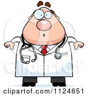 Cartoon Of A Surprised Chubby Male Doctor Or Veterinarian Royalty Free Vector Clipart