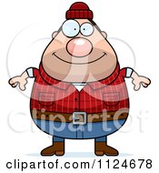 Cartoon Of A Happy Chubby Male Lumberjack Royalty Free Vector Clipart