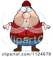 Cartoon Of A Surprised Chubby Male Lumberjack Royalty Free Vector Clipart