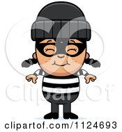 Cartoon Of A Happy Asian Robber Girl Royalty Free Vector Clipart by Cory Thoman